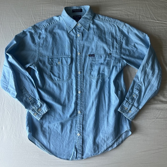 Women's Faconnable Light Blue Chambray Button Down Shirt - Picture 1 of 11